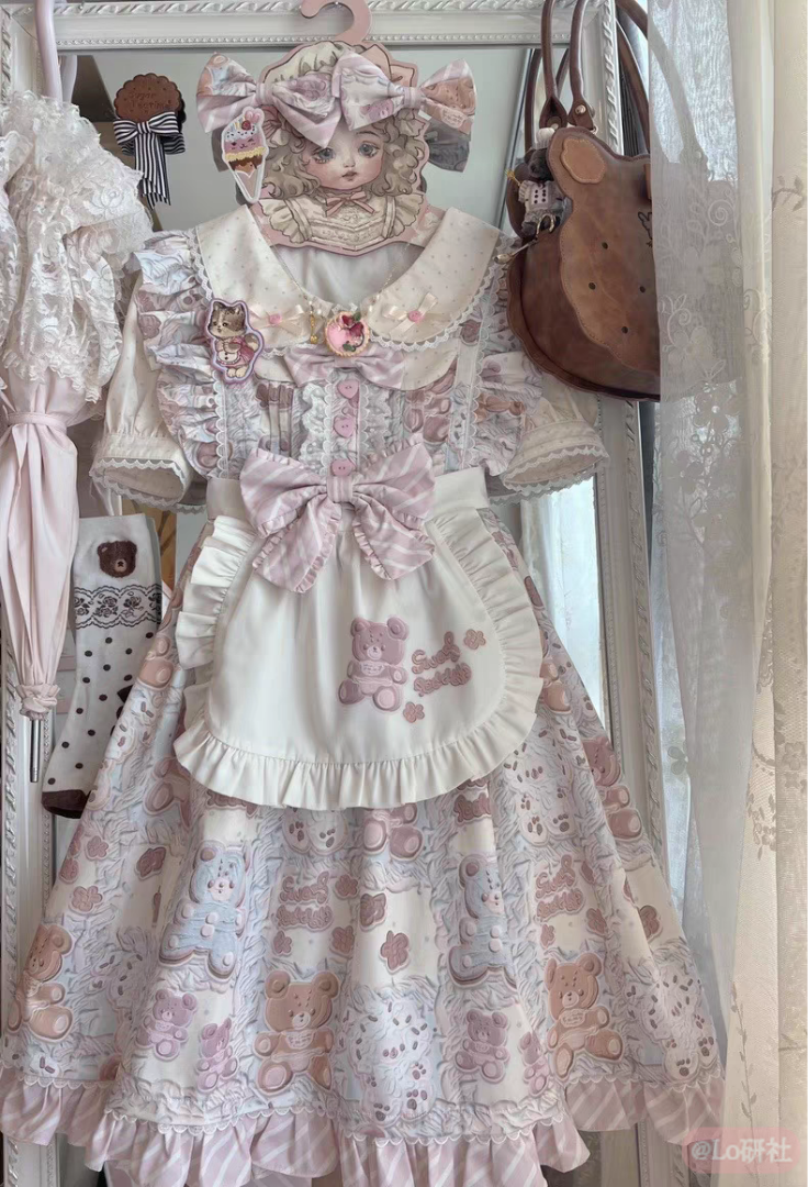 小熊马卡龙 小飞袖JSK