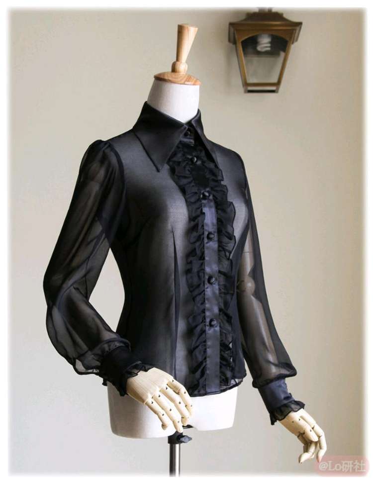 百年孤寂 网纱长袖衬衫