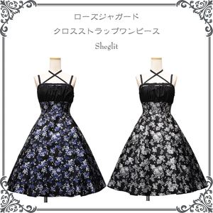 ローズジャガードクロスストラップワンピース