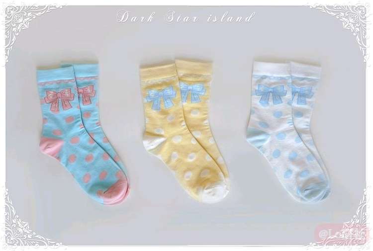 熊熊八音盒 波点棉袜