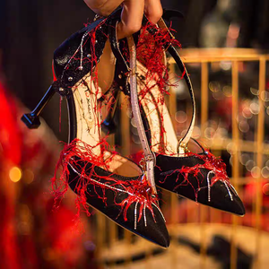 蜘蛛心 尖头仿缎面